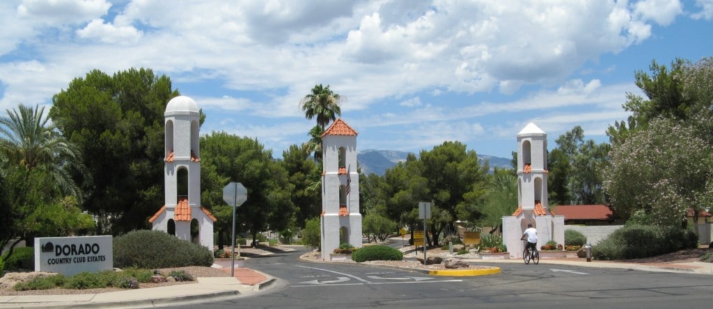 Entrance to Dorado Country Club Estates on Tucson's east side.