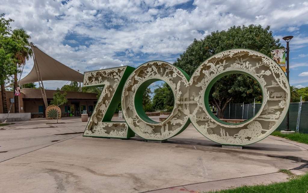 Reid Park Zoo entrance in Tucson Arizona