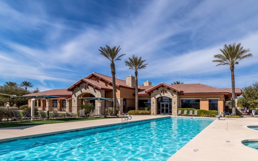 Pool and community center in Rancho del Lago neighborhood in Vail, Arizona
