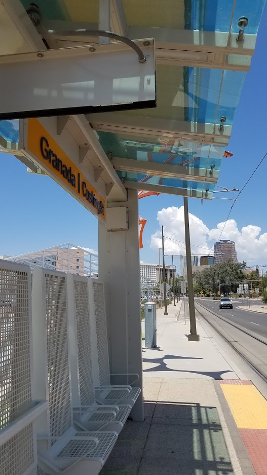 Streetcar stop near the Tucson Convention Center downtown