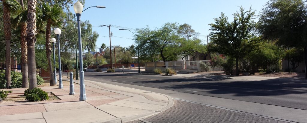 Mountain Ave. bike boulevard just north of University of Arizona