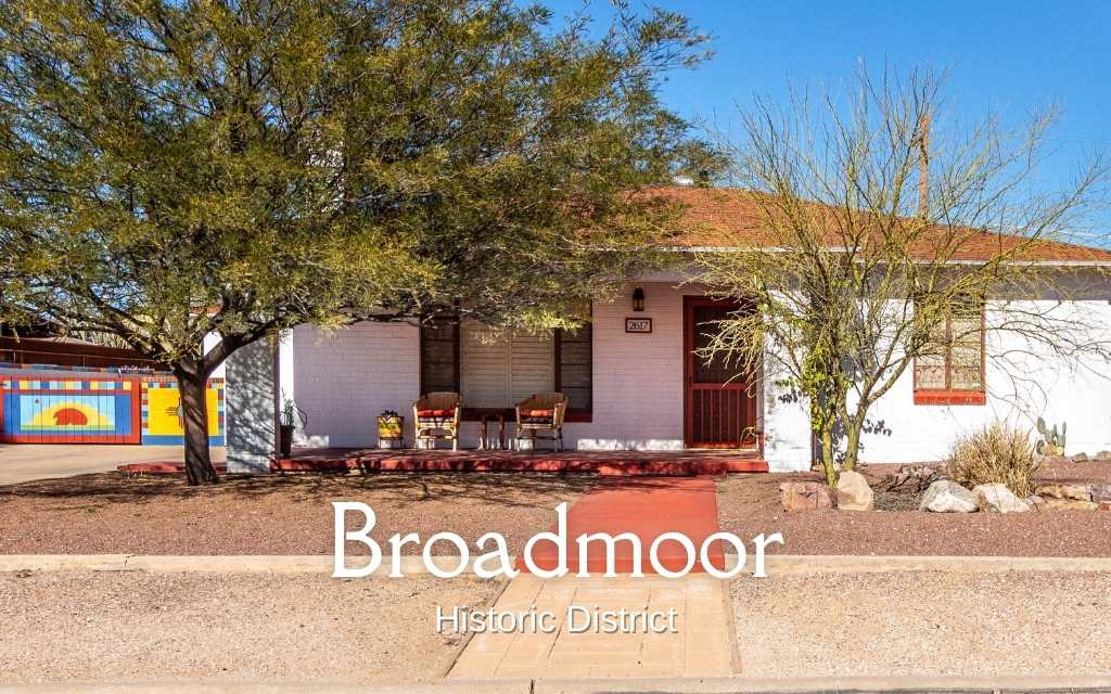 Masonry midcentury home in Broadmoor historic district in Tucson, Arizona