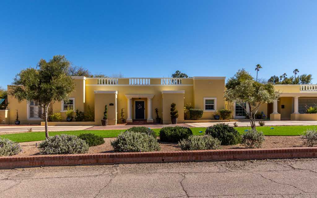 Stately historic home within El Encanto Estates, a historic district in Tucson Arizona