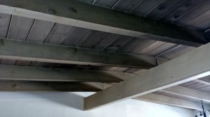 Many Lusk built houses feature exposed wood beam ceilings