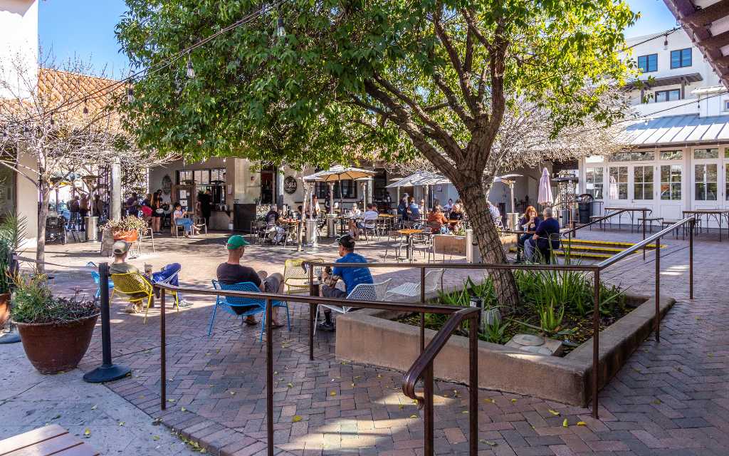 The interior courtyard is always a popular place, especially when the weather is nice. There are a variety of restaurants and shops to choose from.