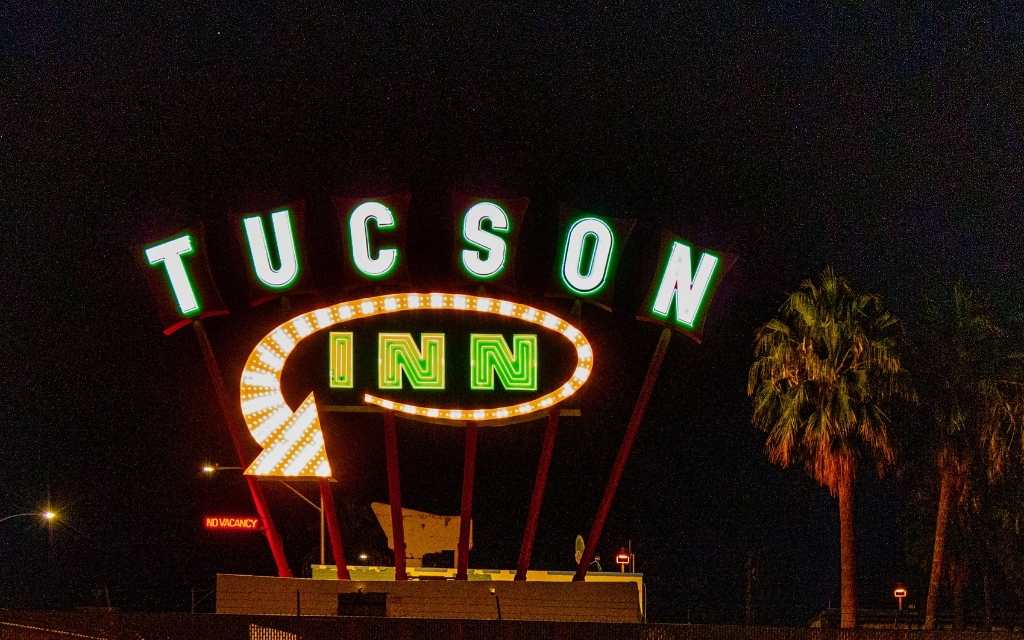 Newly refurbished iconic Tucson Inn neon sign was designed by Anne Rysdale
