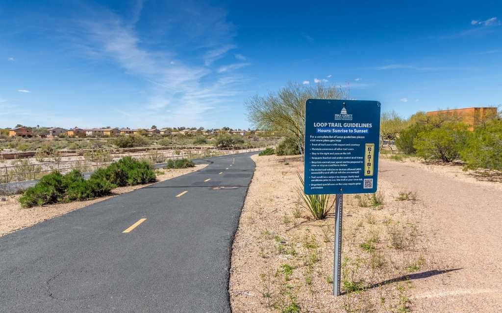 The Loop trail access from Michael Perry Park on the East side of town.