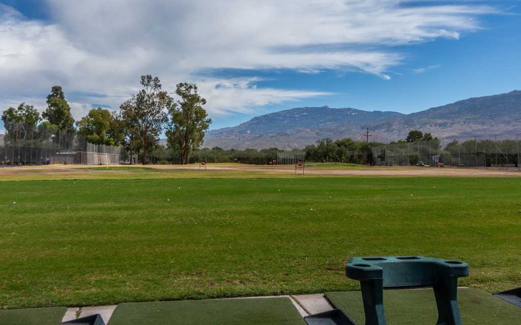 The driving range in Forty Niners is a popular spot for golfers to practice.