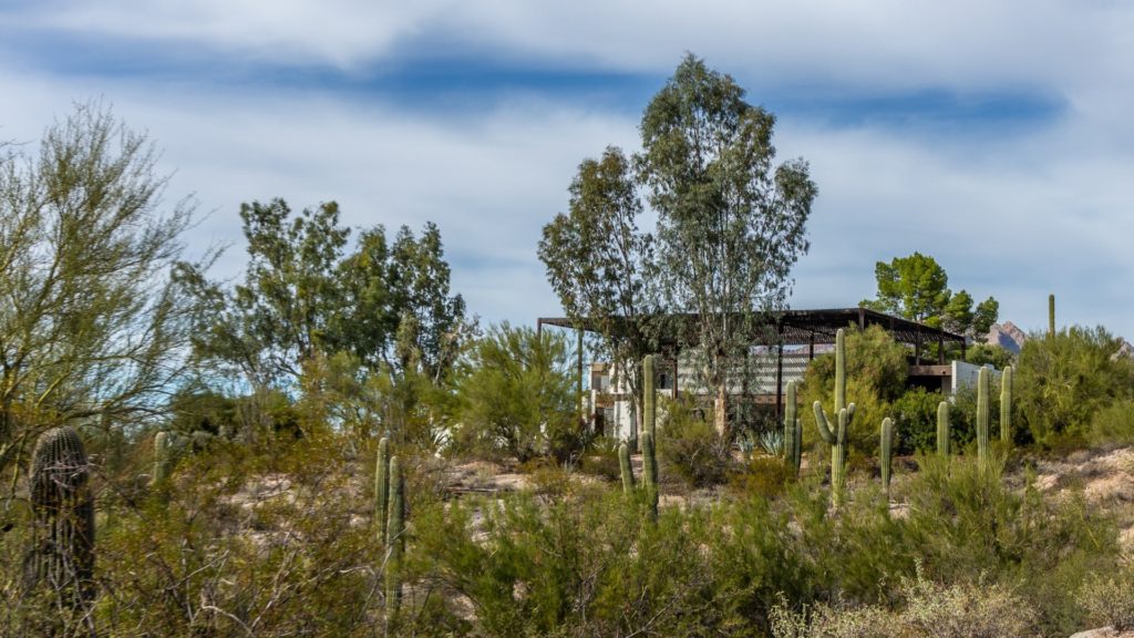 The Ramada House designed by renowned architect Judith Chafee, located in the Catalina Foothills of Tucson, Arizona.