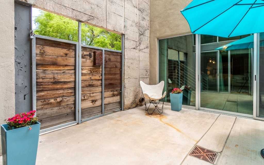 Some units feature spacious patios.
