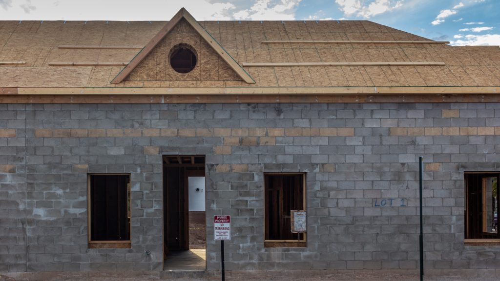 Miramonte Homes Barrio Viejo townhomes under construction in downtown Tucson