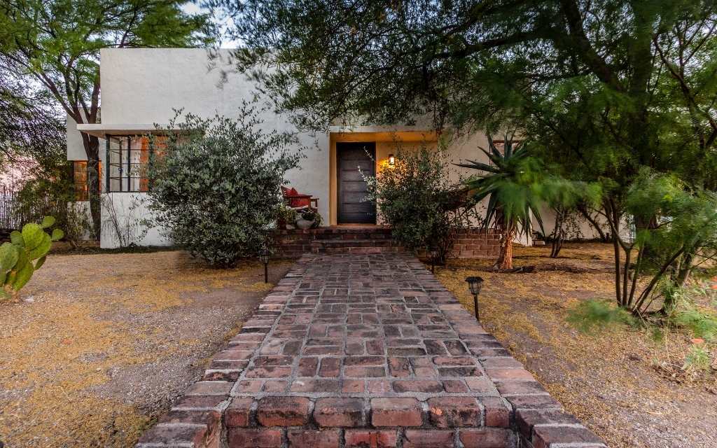 Streamline Modern style home in historic Sam Hughes with an expansive mural painted by renowned artist Ted DeGrazia.