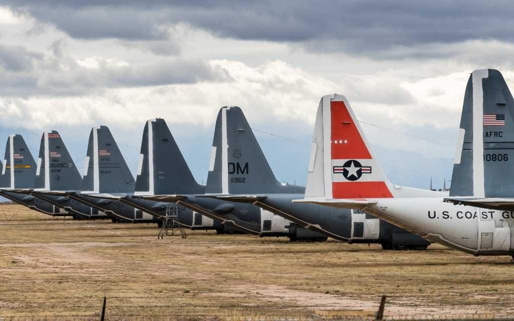 The airplane boneyard is located within Davis Monthan Air Force Base
