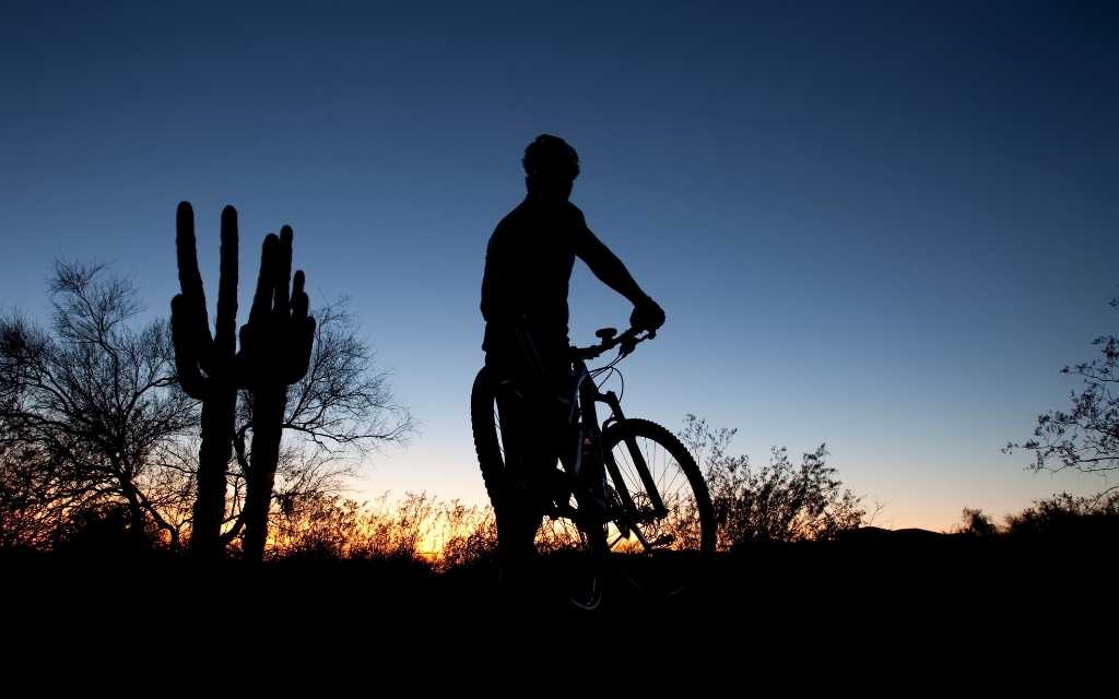 Mountain biking at Fantasy Island, with trails that lead into the desert on Tucson's east side
