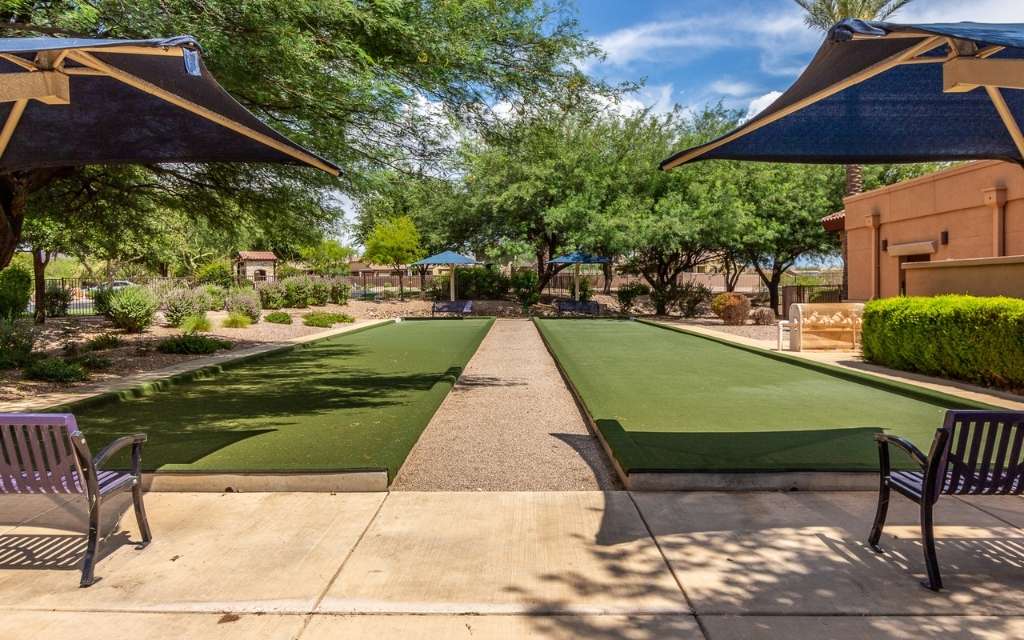 Bocce ball courts in a 55+ master planned community in Tucson Arizona