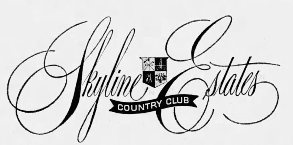 Vintage logo for Skyline Country Club Estates from a 1960s newspaper ad in Tucson, Arizona.