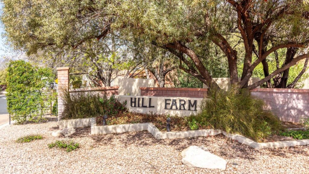 Hill Farm signage off of Fort Lowell Road