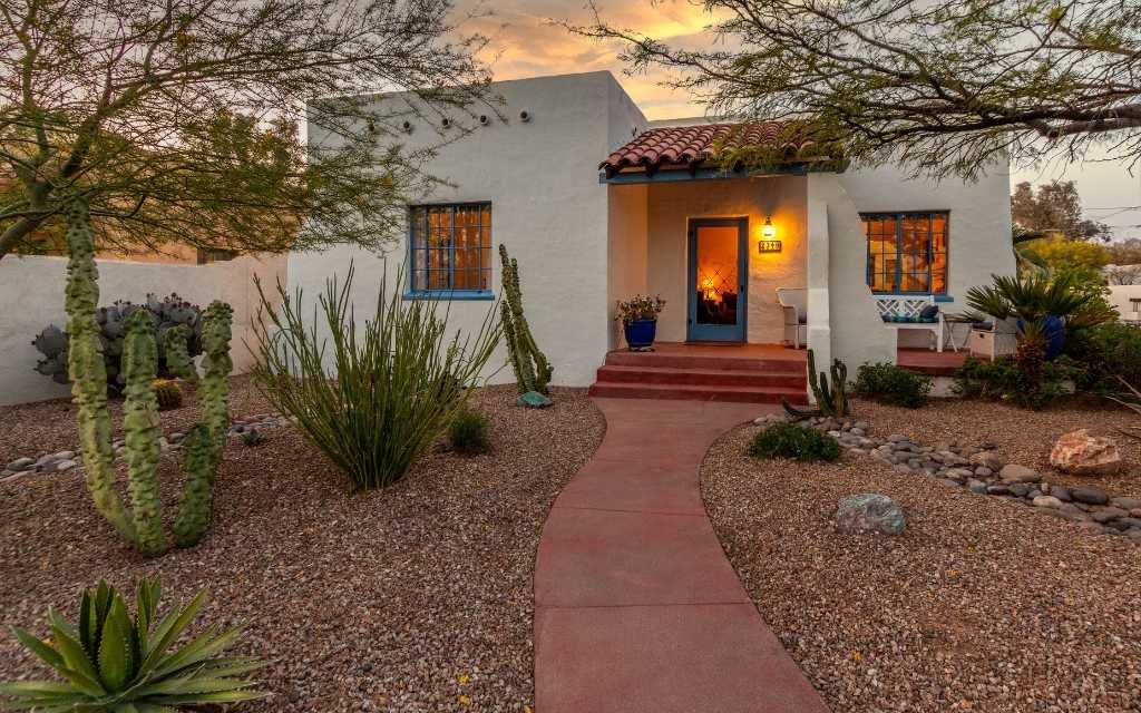Pueblo Revival style home circa 1936 in Sam Hughes neighborhood. 