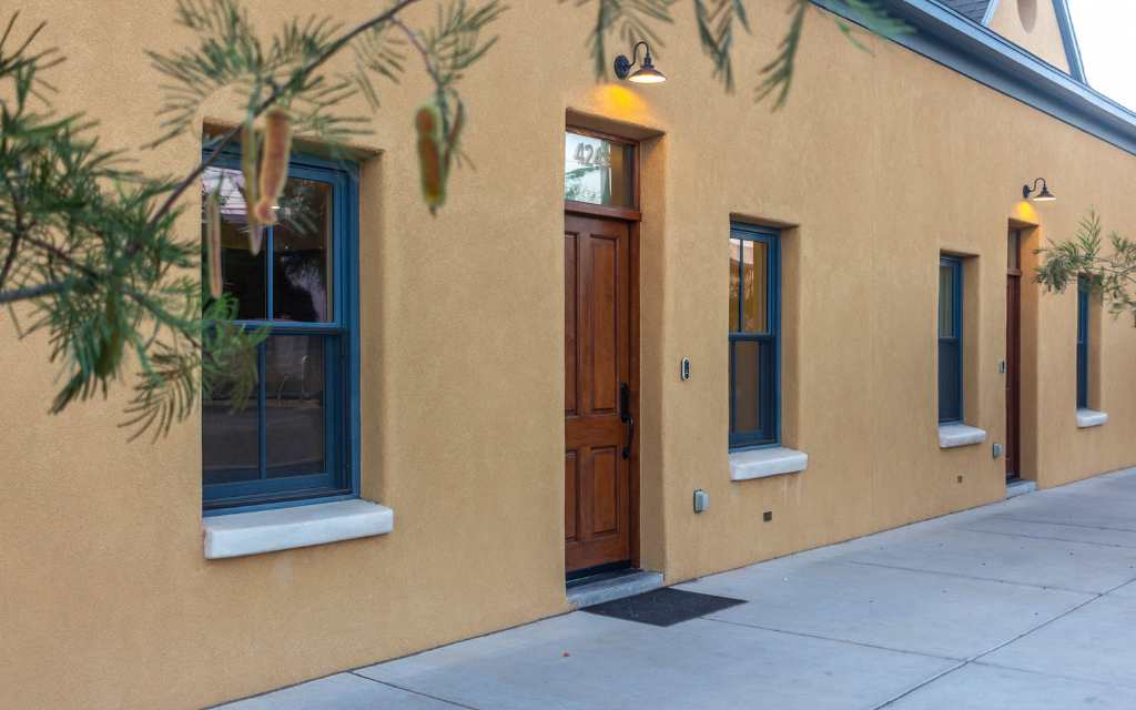 Sonoran row house in picturesque Barrio Viejo a historic district in downtown Tucson, Arizona
