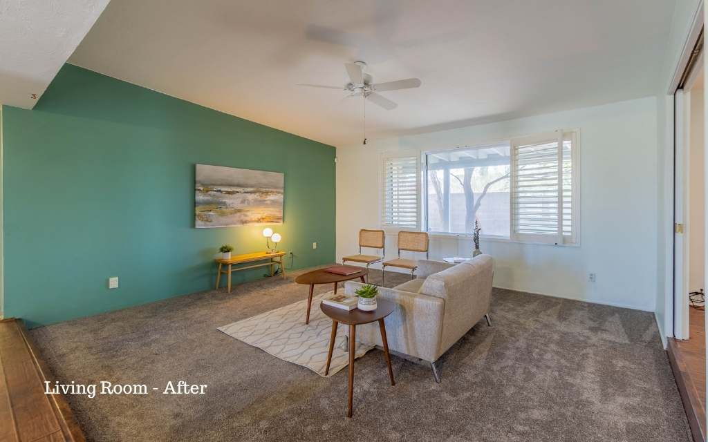 After staging a sunken formal living room in a median priced home in Tucson.