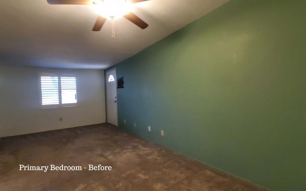 Before staging, this room didn't look very large and the green wall paint was overwhelming.