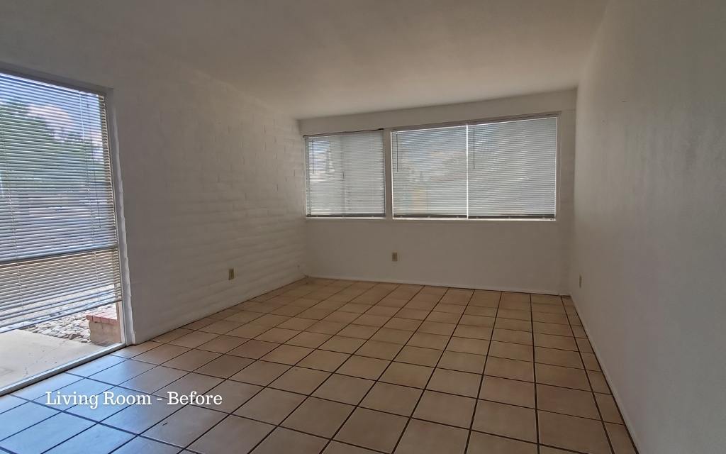 Somehow this living room seems smaller when vacant. Adding furniture visually expands the space.